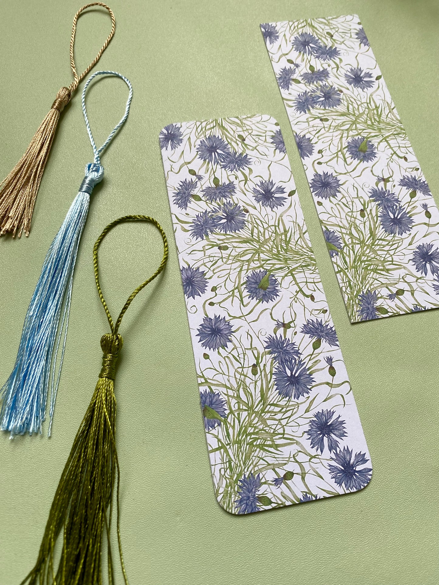 Botanical Cornflower Watercolour Bookmark