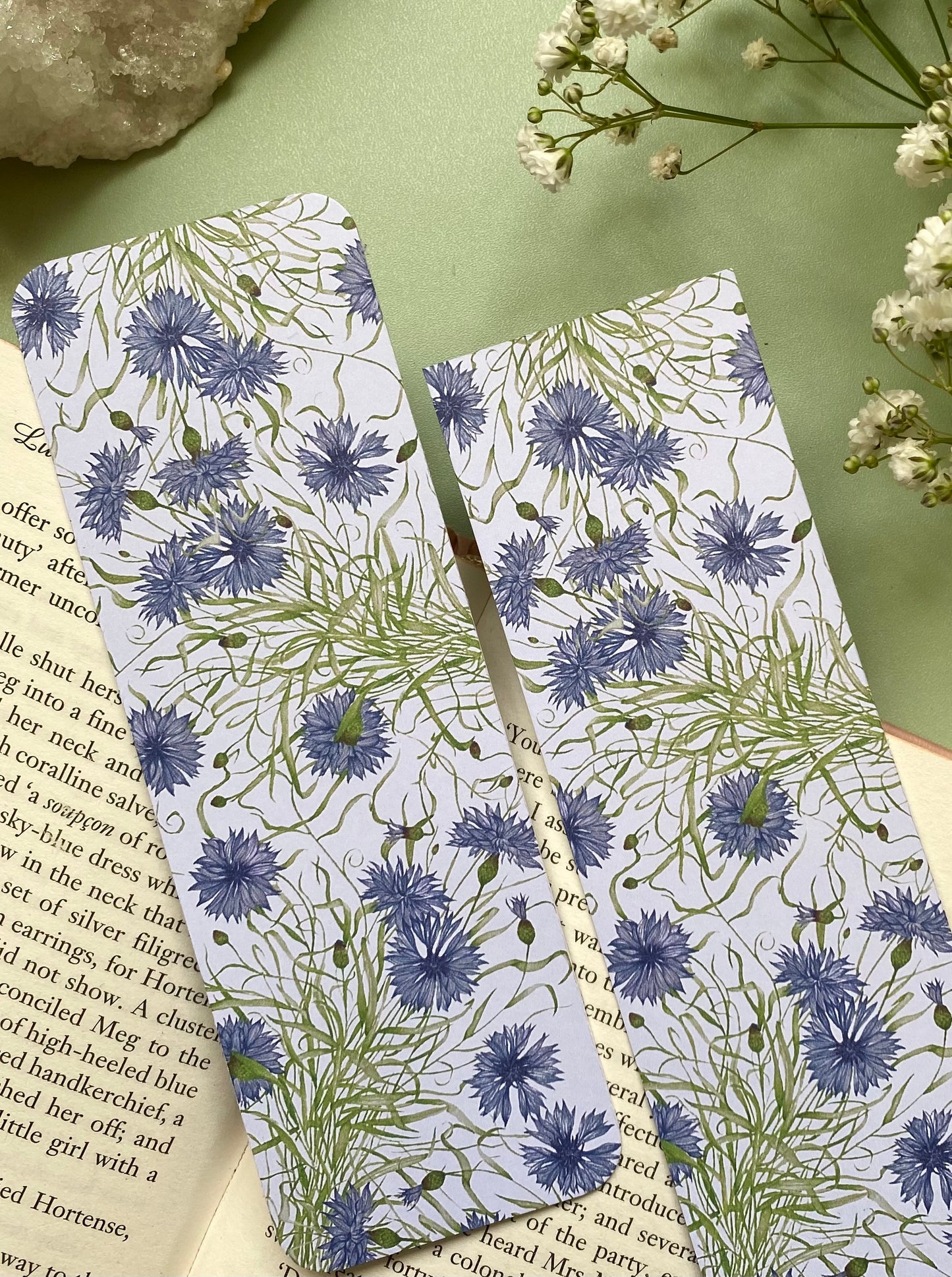 Botanical Cornflower Watercolour Bookmark