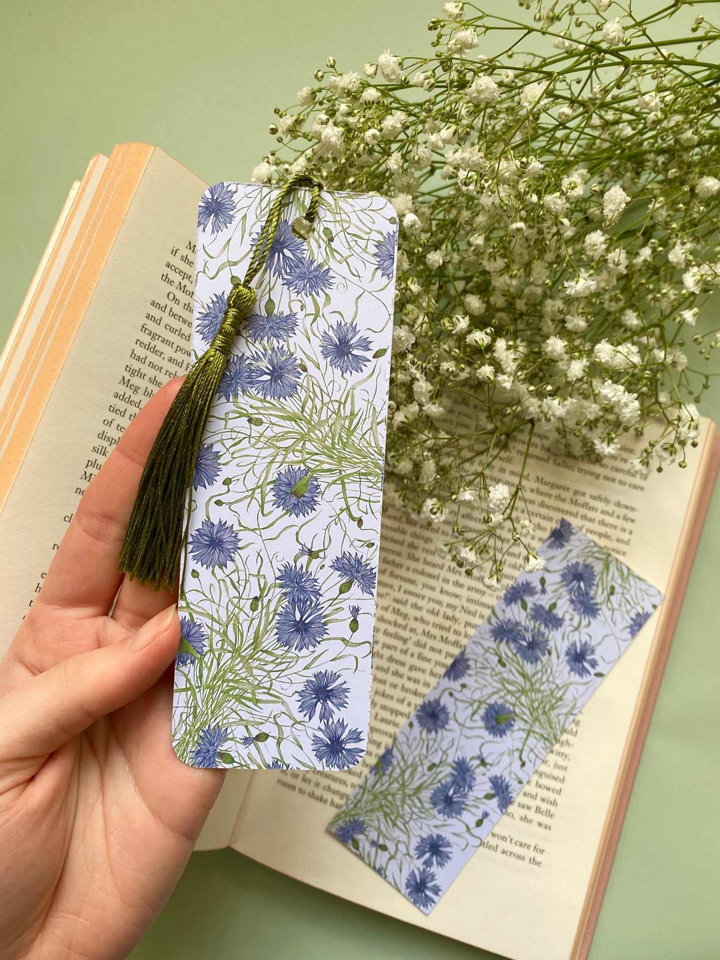 Botanical Cornflower Watercolour Bookmark