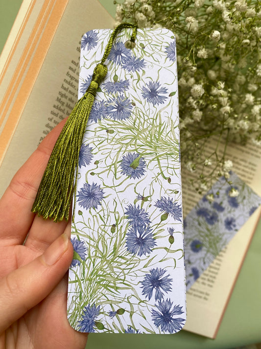 Botanical Cornflower Watercolour Bookmark