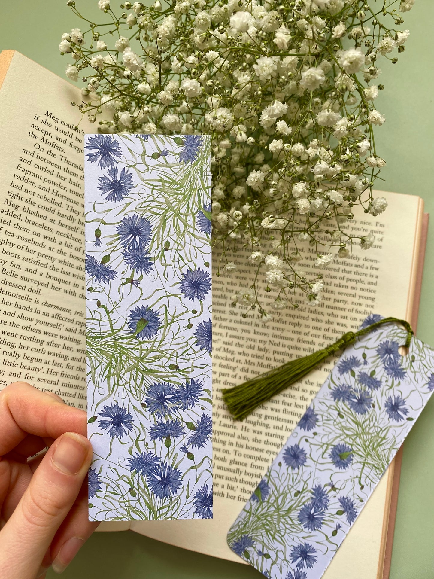 Botanical Cornflower Watercolour Bookmark