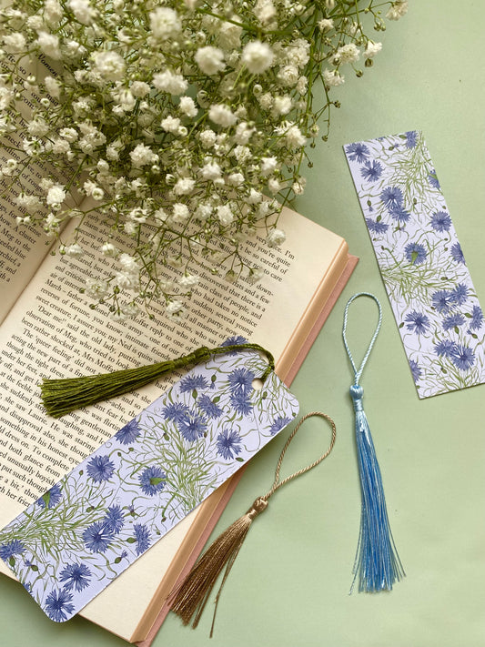 Botanical Cornflower Watercolour Bookmark