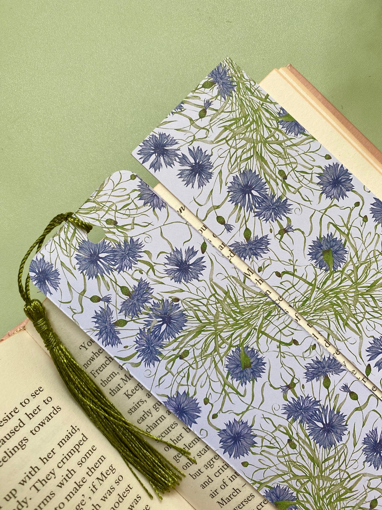 Botanical Cornflower Watercolour Bookmark