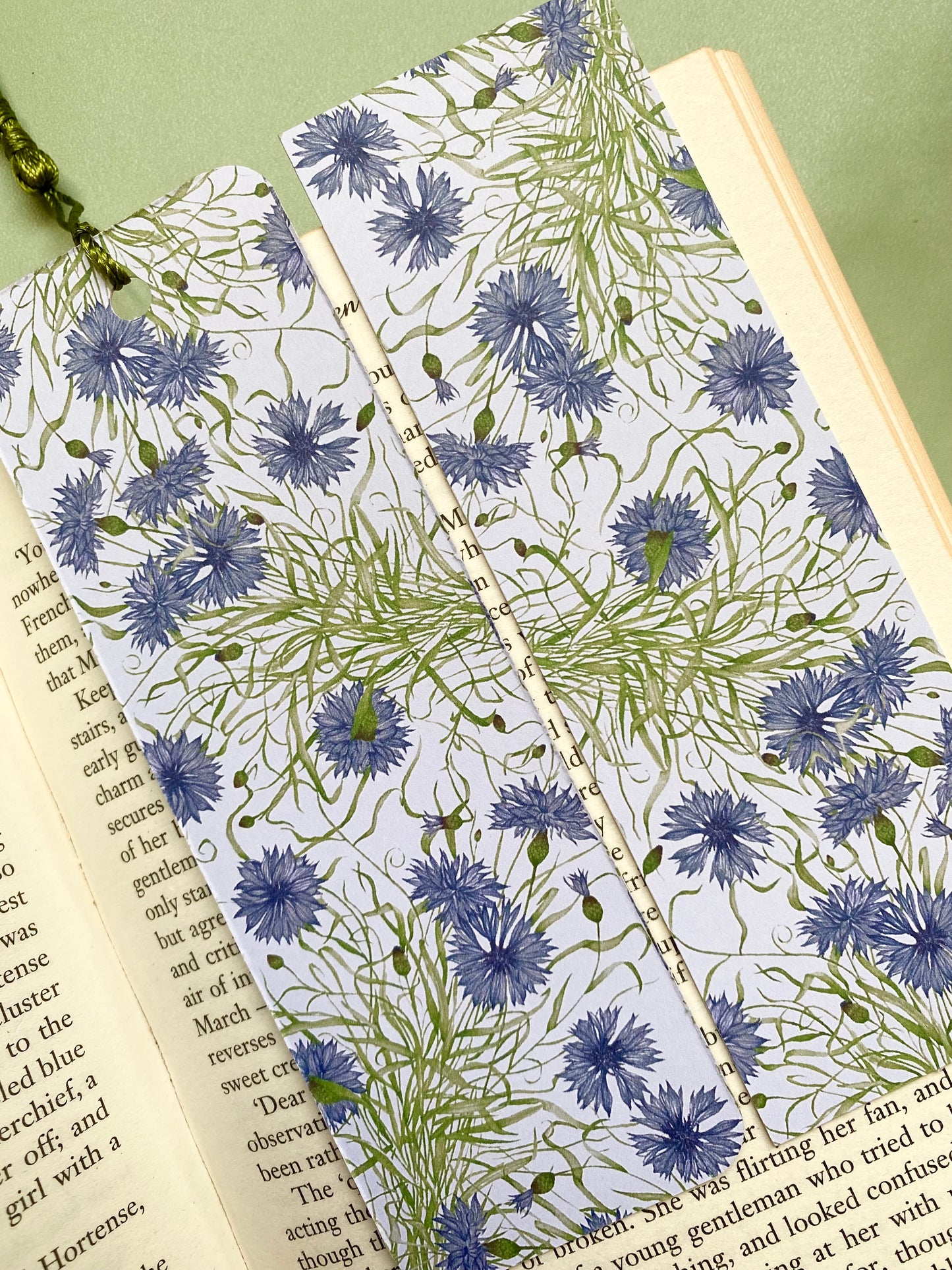 Botanical Cornflower Watercolour Bookmark