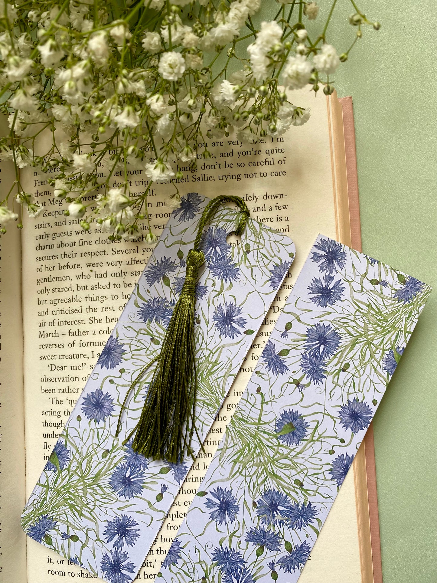 Botanical Cornflower Watercolour Bookmark