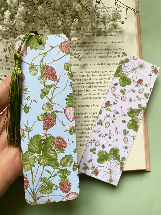 Botanical Strawberry Watercolour Bookmark