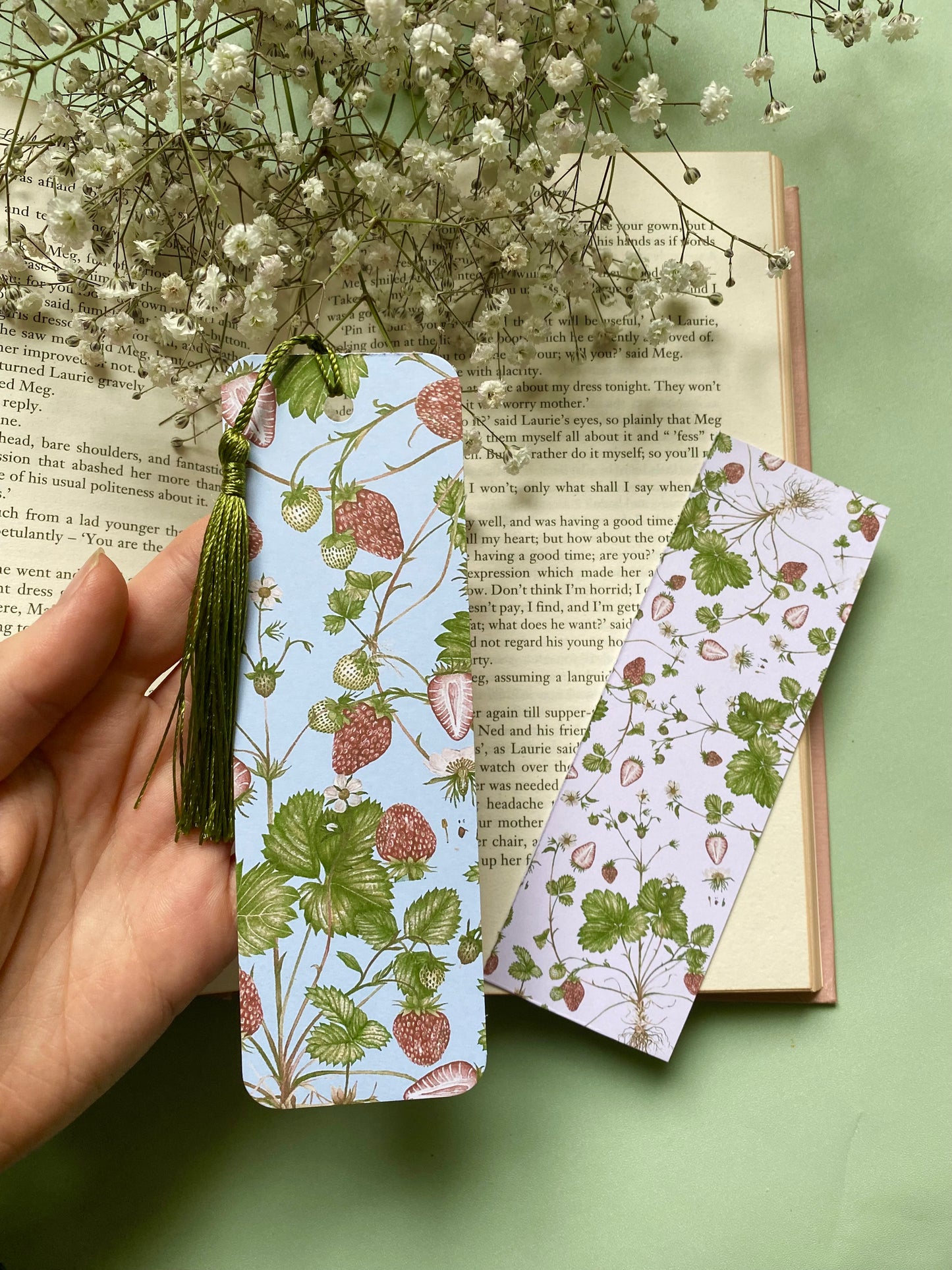 Botanical Strawberry Watercolour Bookmark