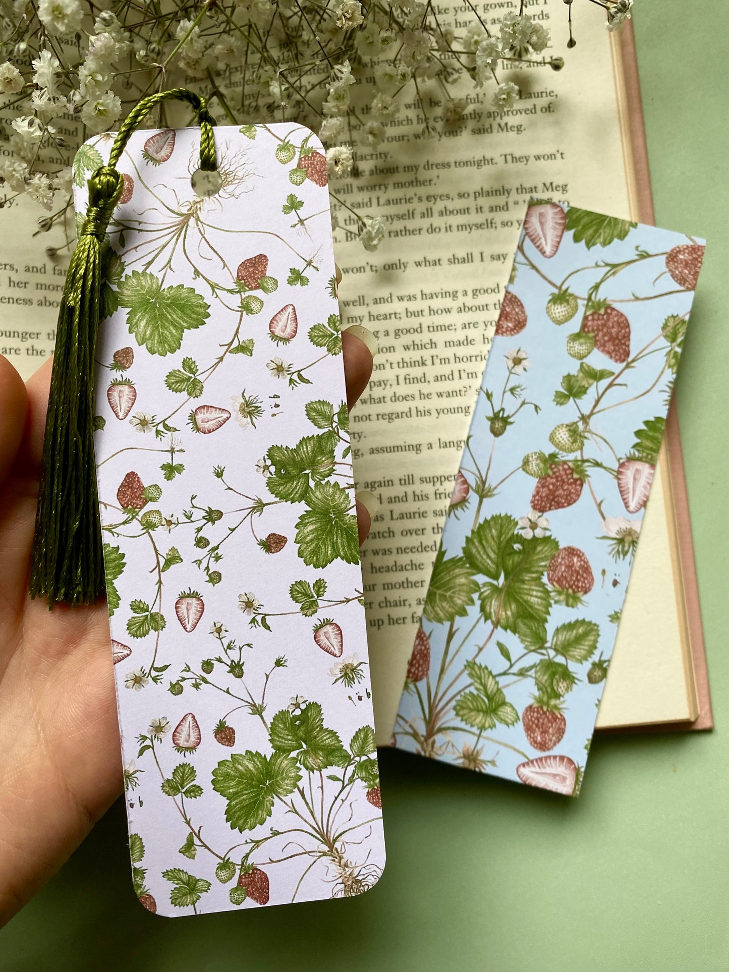 Botanical Strawberry Watercolour Bookmark