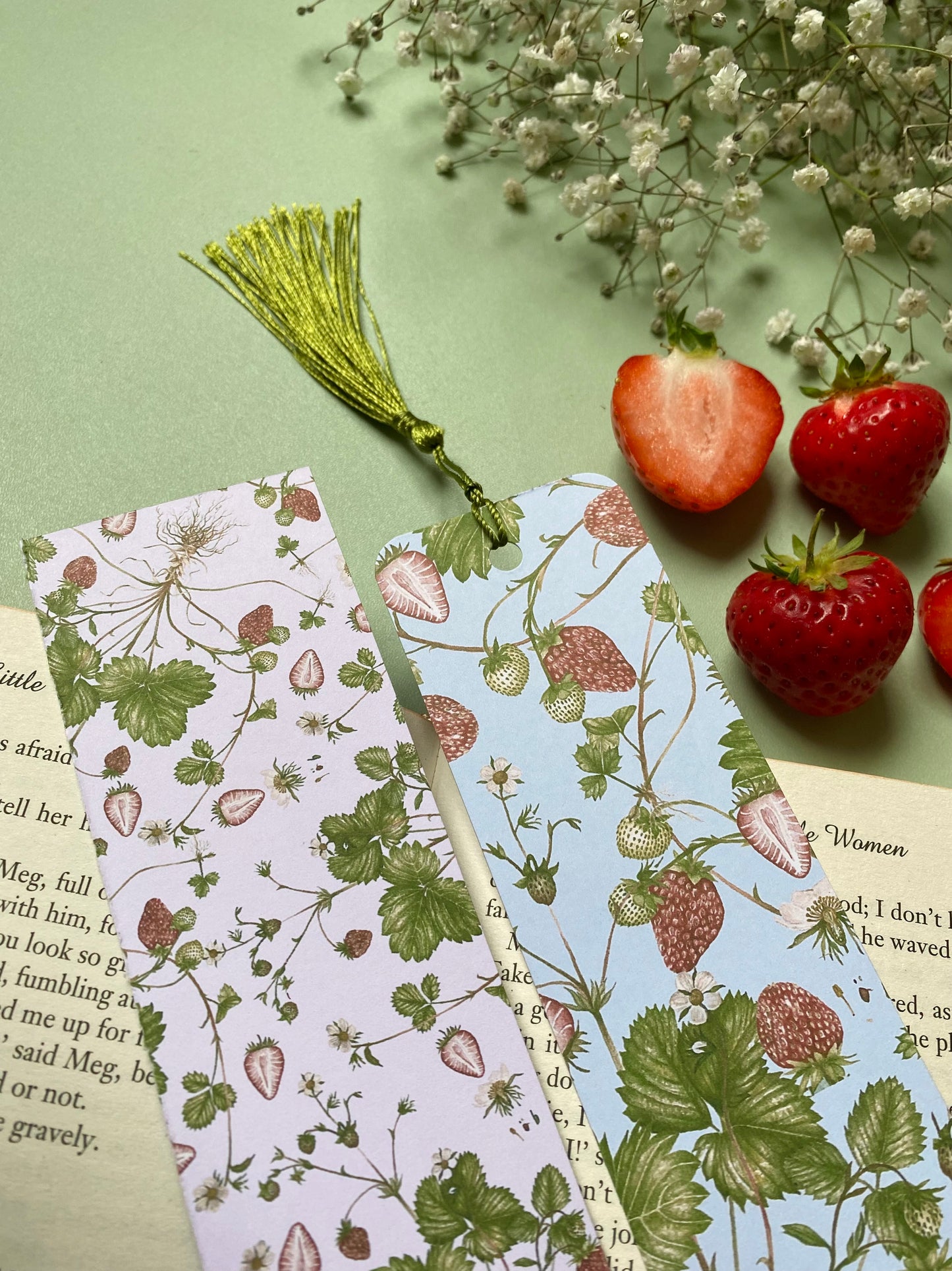 Botanical Strawberry Watercolour Bookmark