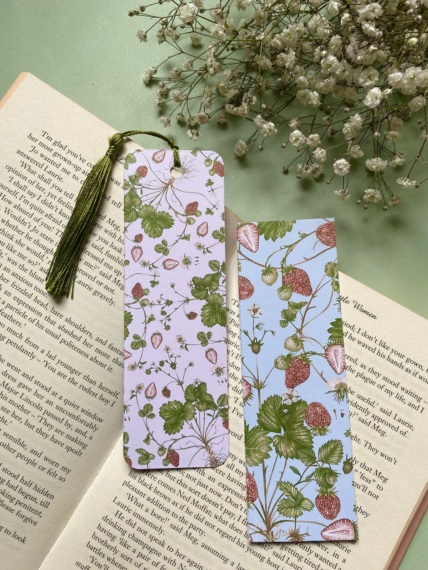 Botanical Strawberry Watercolour Bookmark