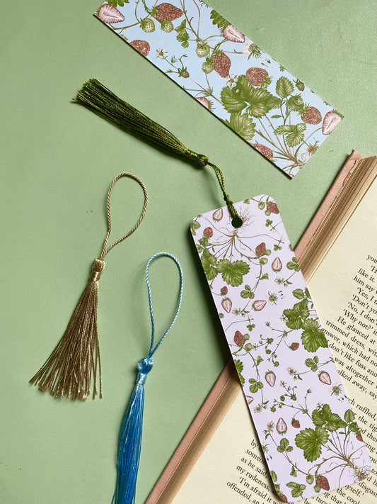 Botanical Strawberry Watercolour Bookmark