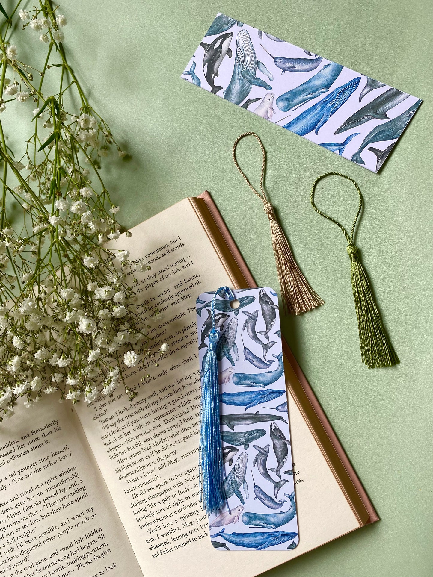 Whales Watercolour Bookmark