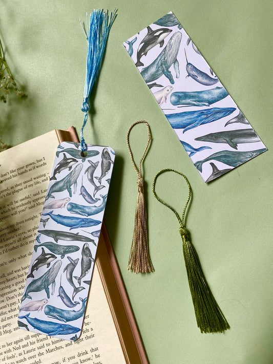 Whales Watercolour Bookmark