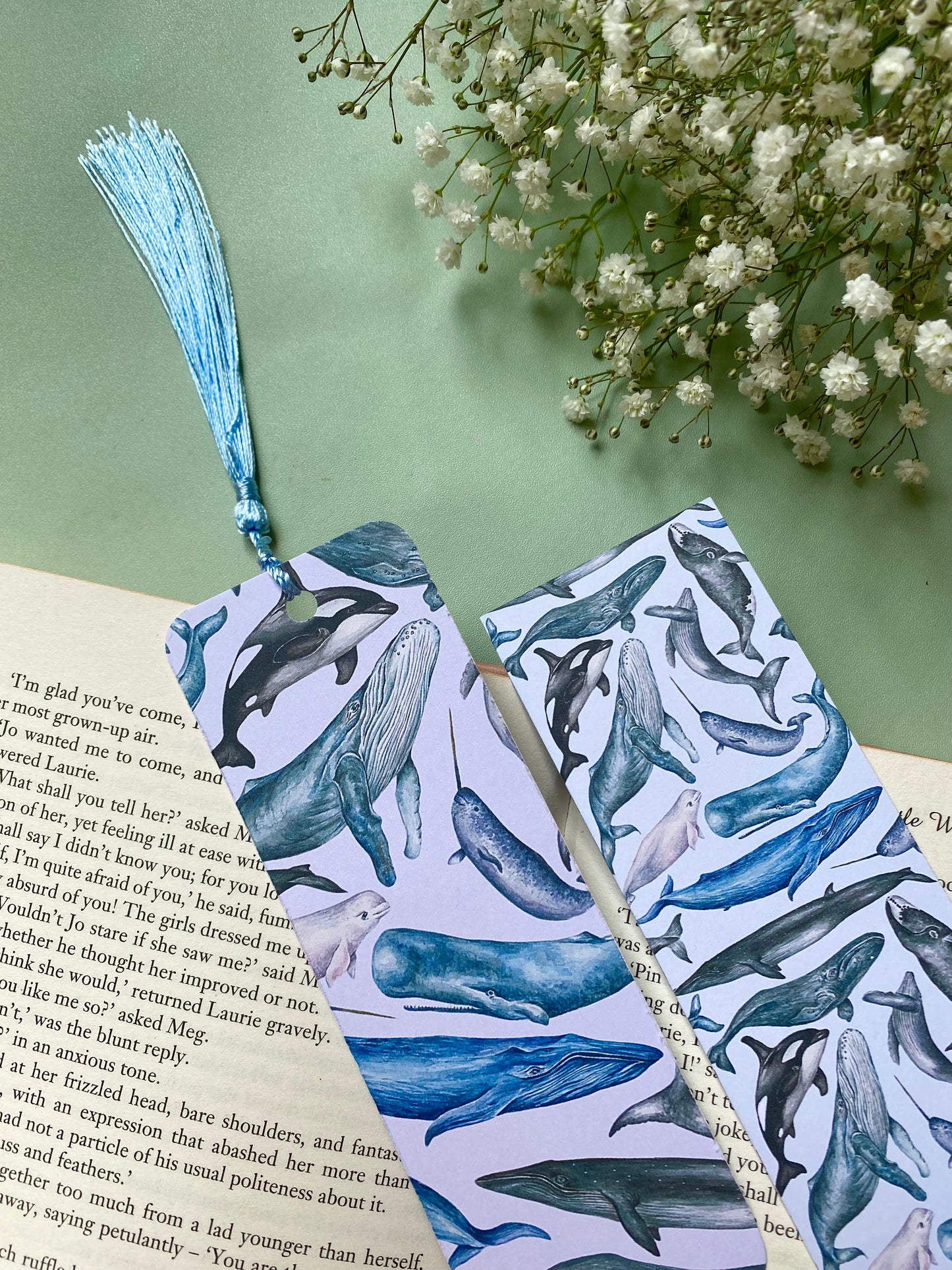 Whales Watercolour Bookmark