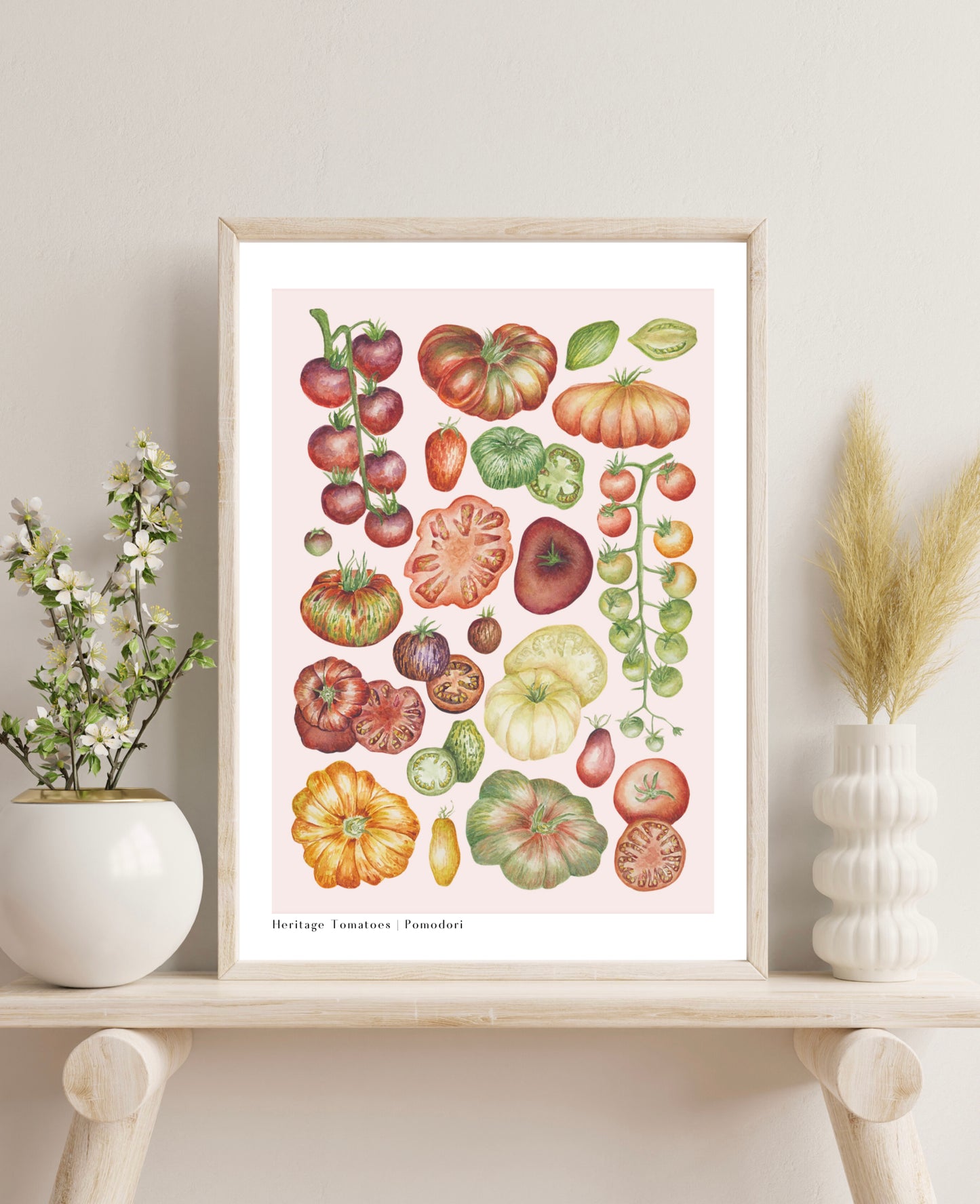 Botanical Heritage Tomatoes Watercolour Art Print