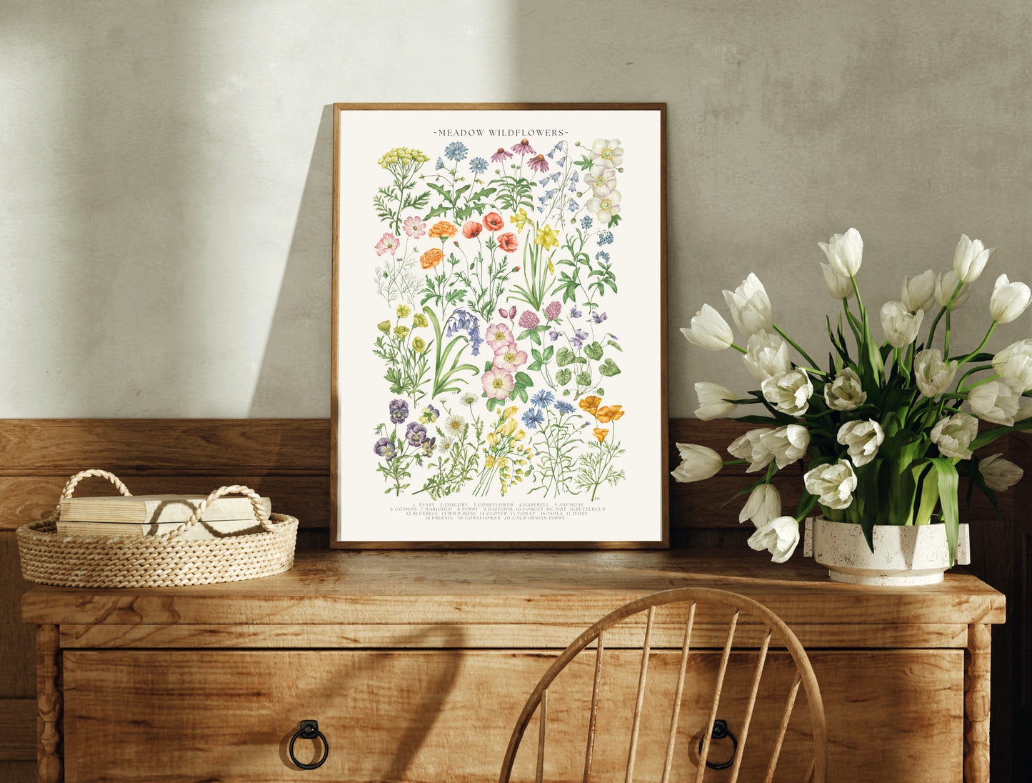 Botanical Meadow Wildflowers Watercolour Art Print