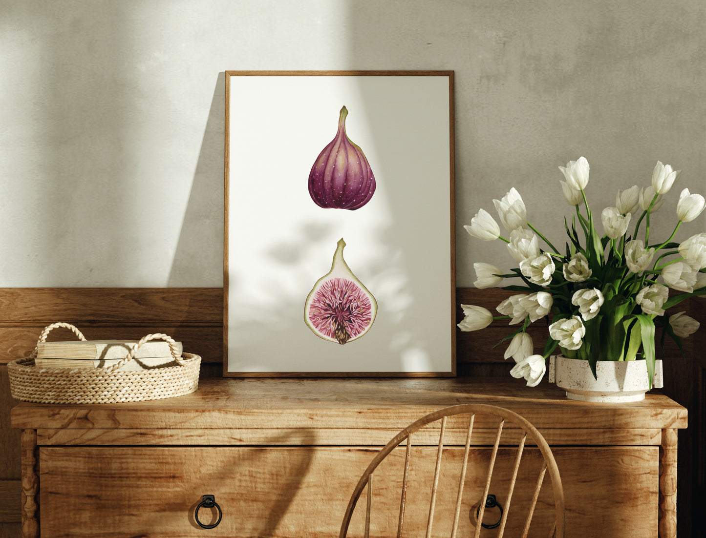 Botanical Figs Watercolour Wall Art Print