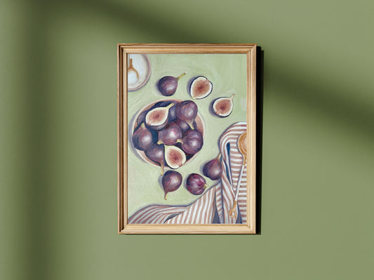 Figs Tablescape Still life Oil Painting Print