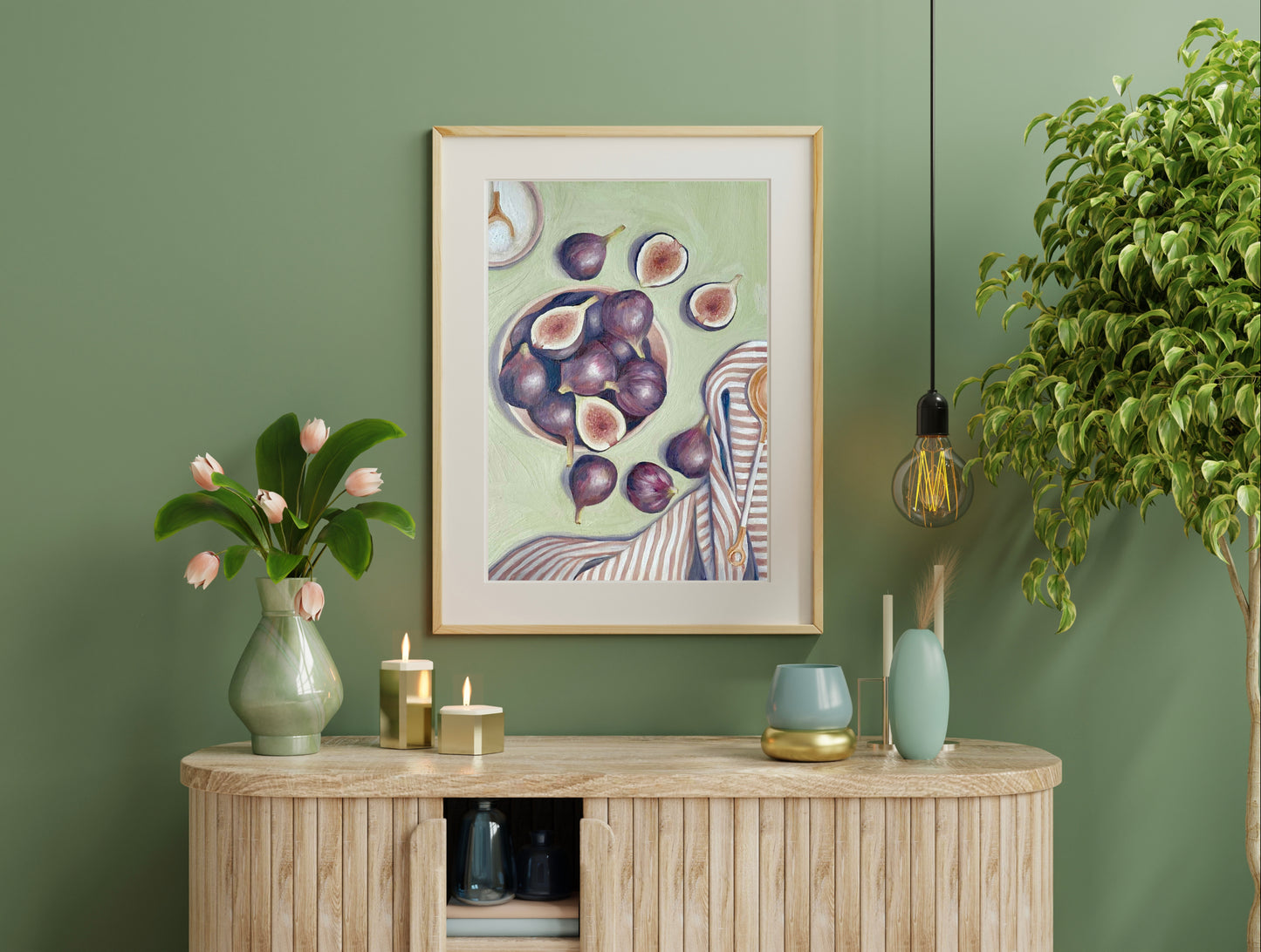Figs Tablescape Still life Oil Painting Print