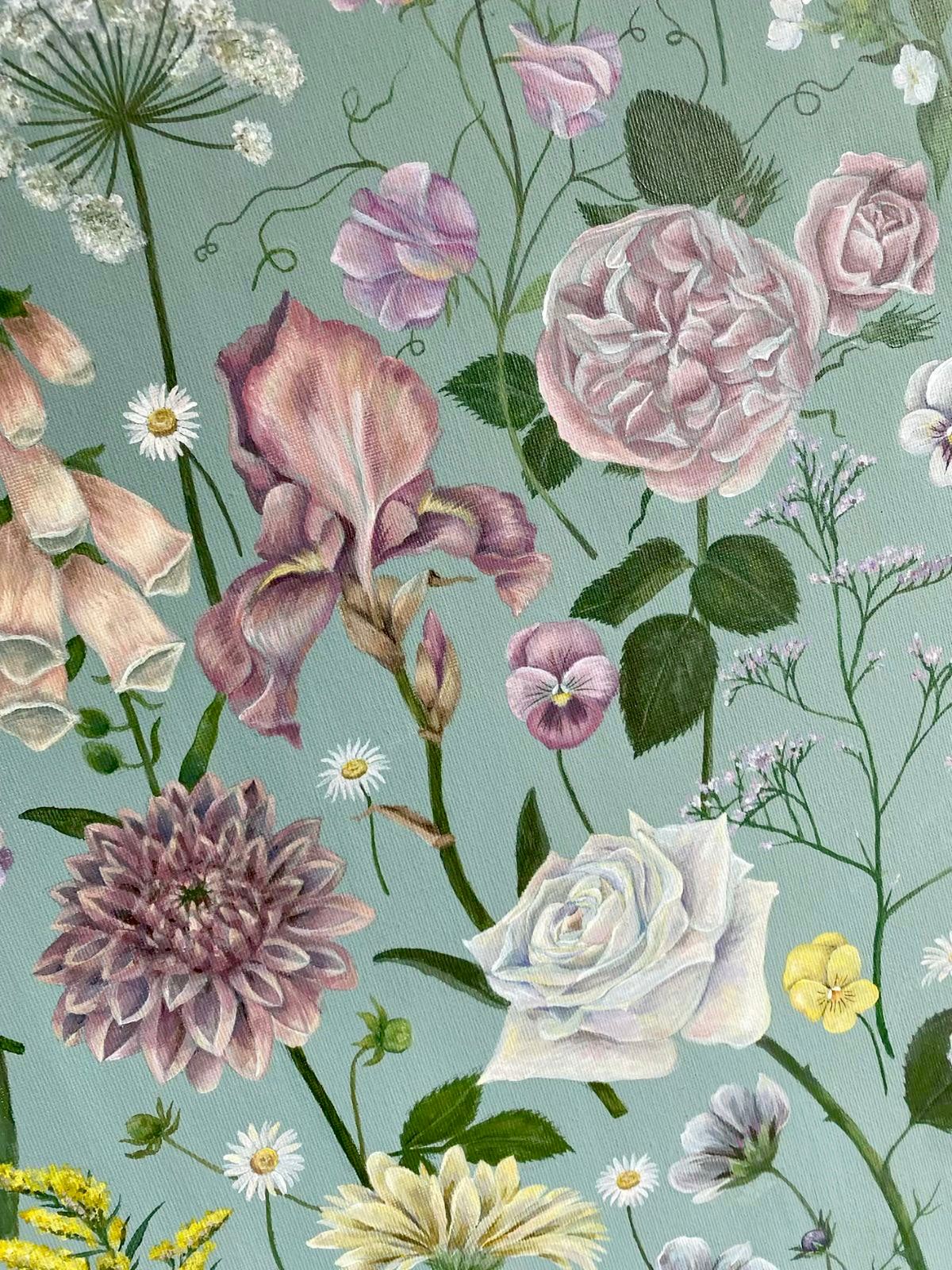 Botanical Spring Flowers Oil Painting Print
