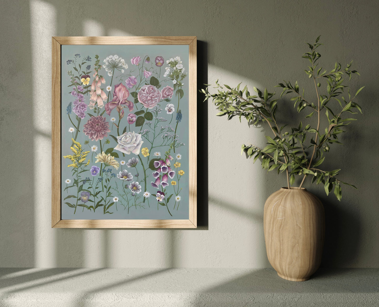 Botanical Spring Flowers Oil Painting Print