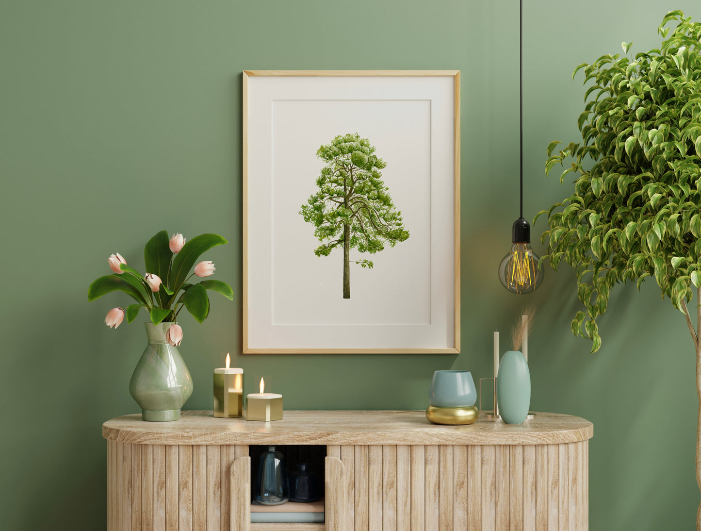 Pine Tree Botanical Watercolour Print