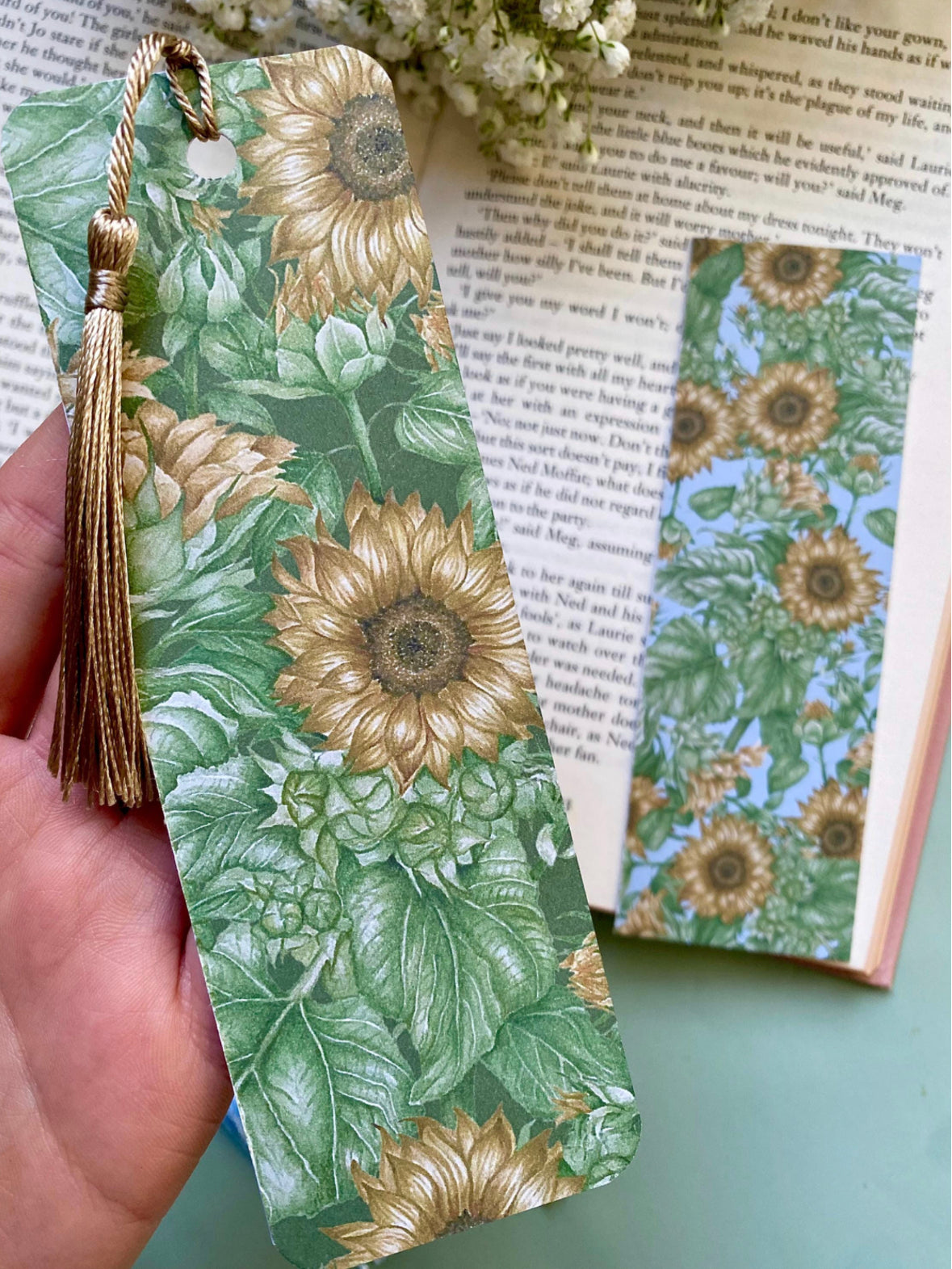 Botanical Sunflowers Watercolour Bookmark