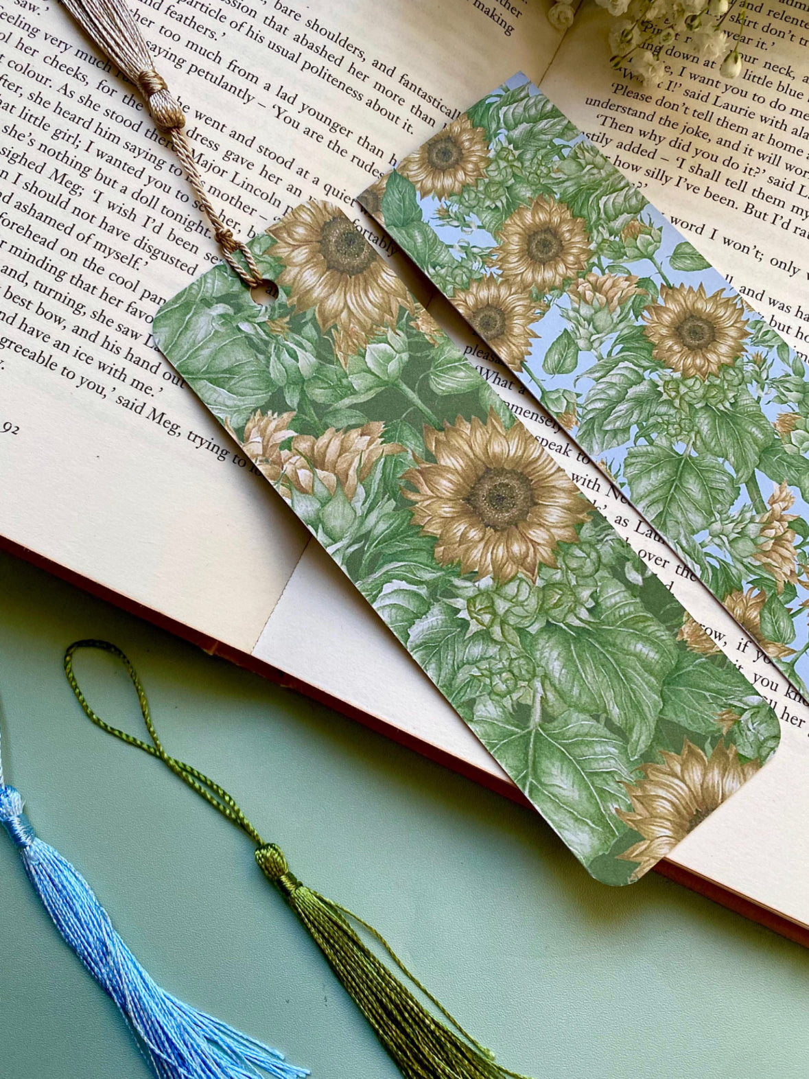 Botanical Sunflowers Watercolour Bookmark