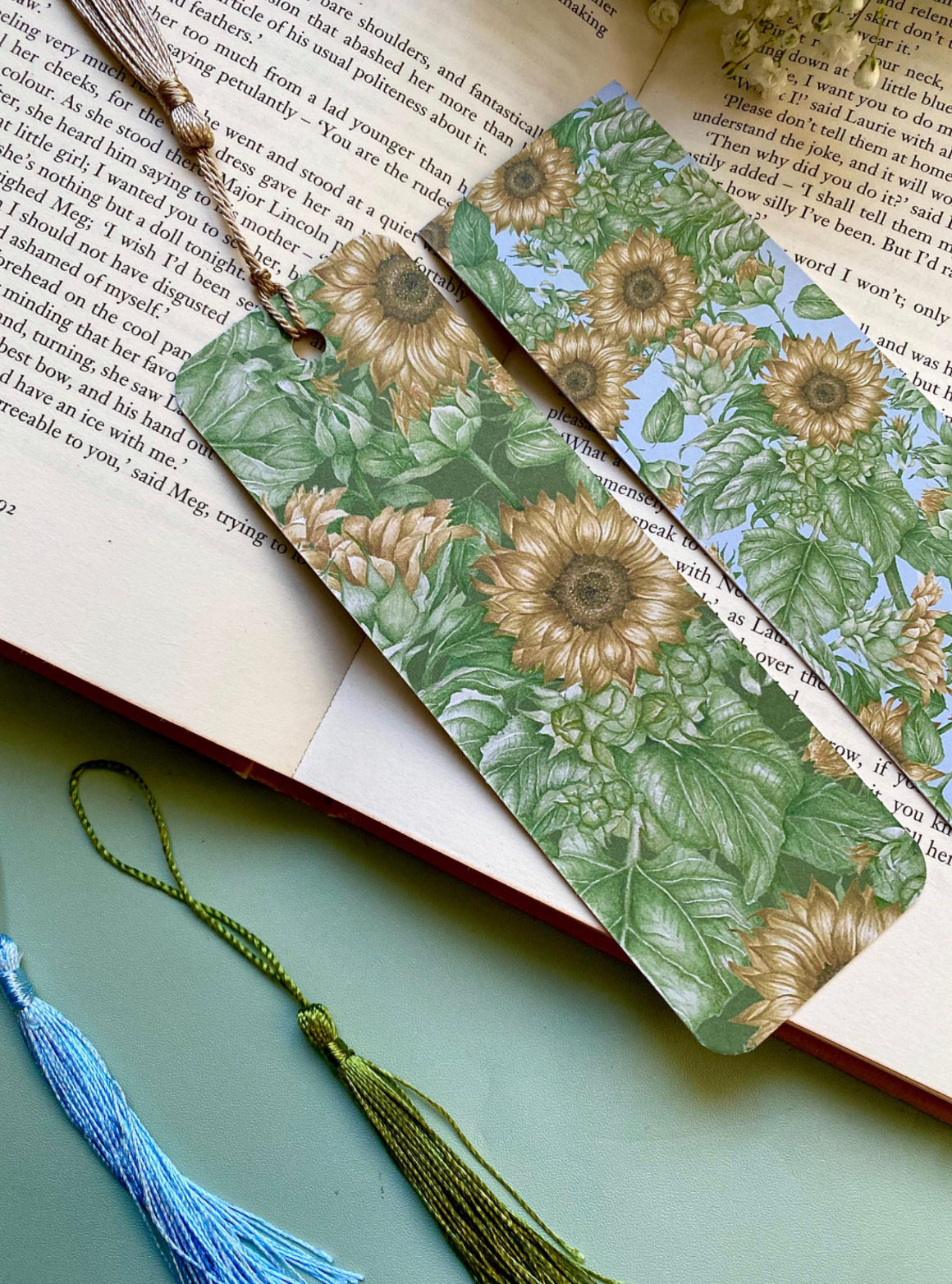 Botanical Sunflowers Watercolour Bookmark