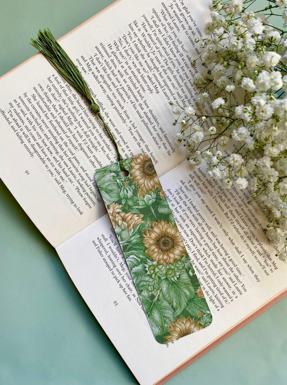 Botanical Sunflowers Watercolour Bookmark
