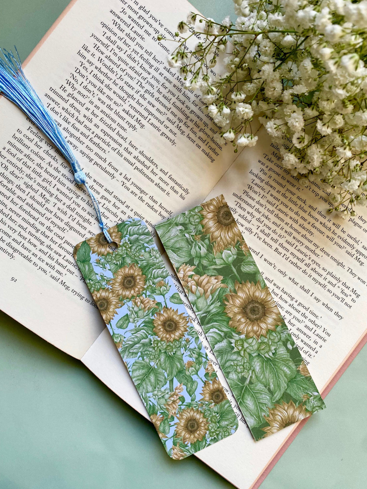 Botanical Sunflowers Watercolour Bookmark