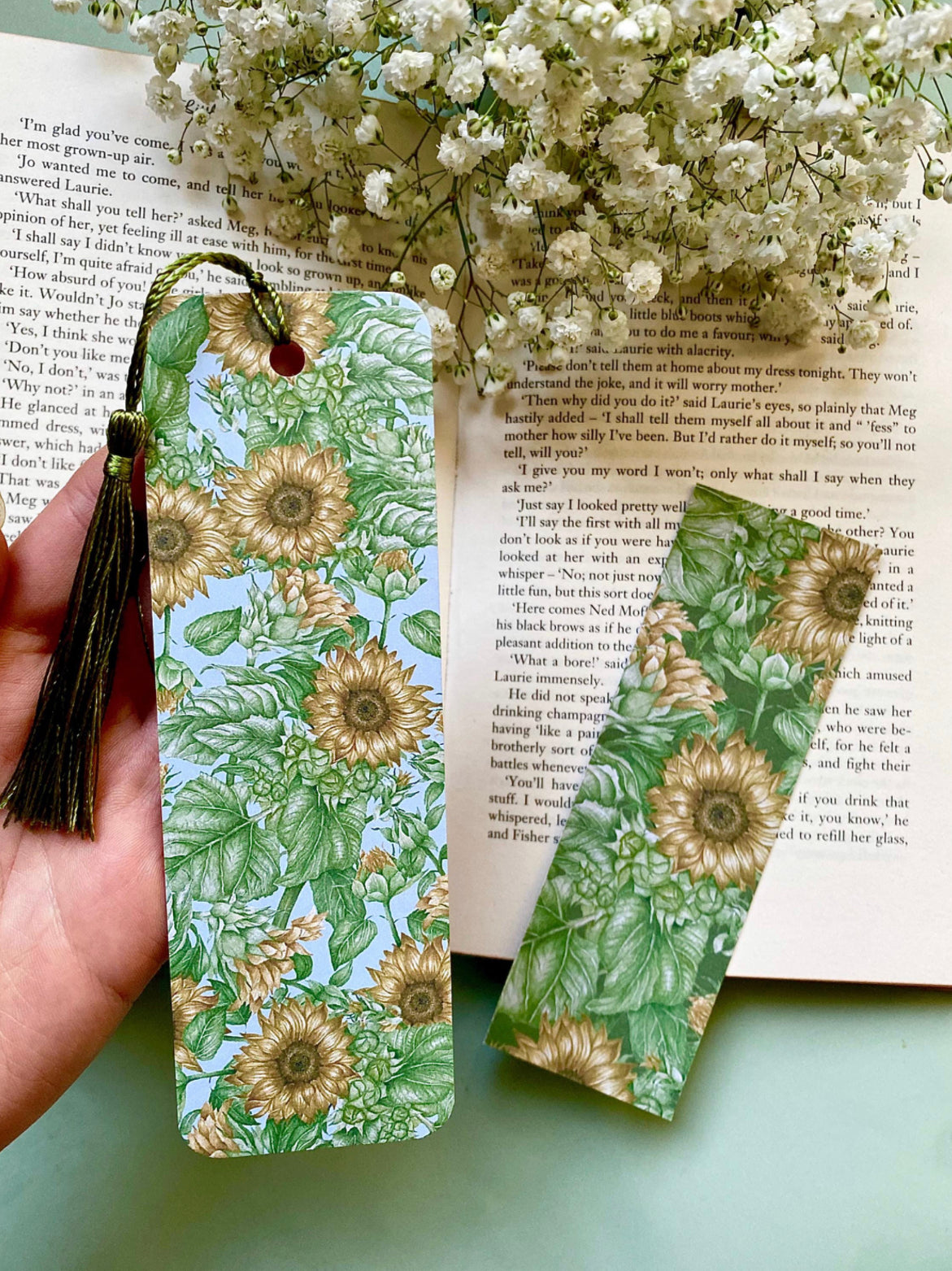 Botanical Sunflowers Watercolour Bookmark