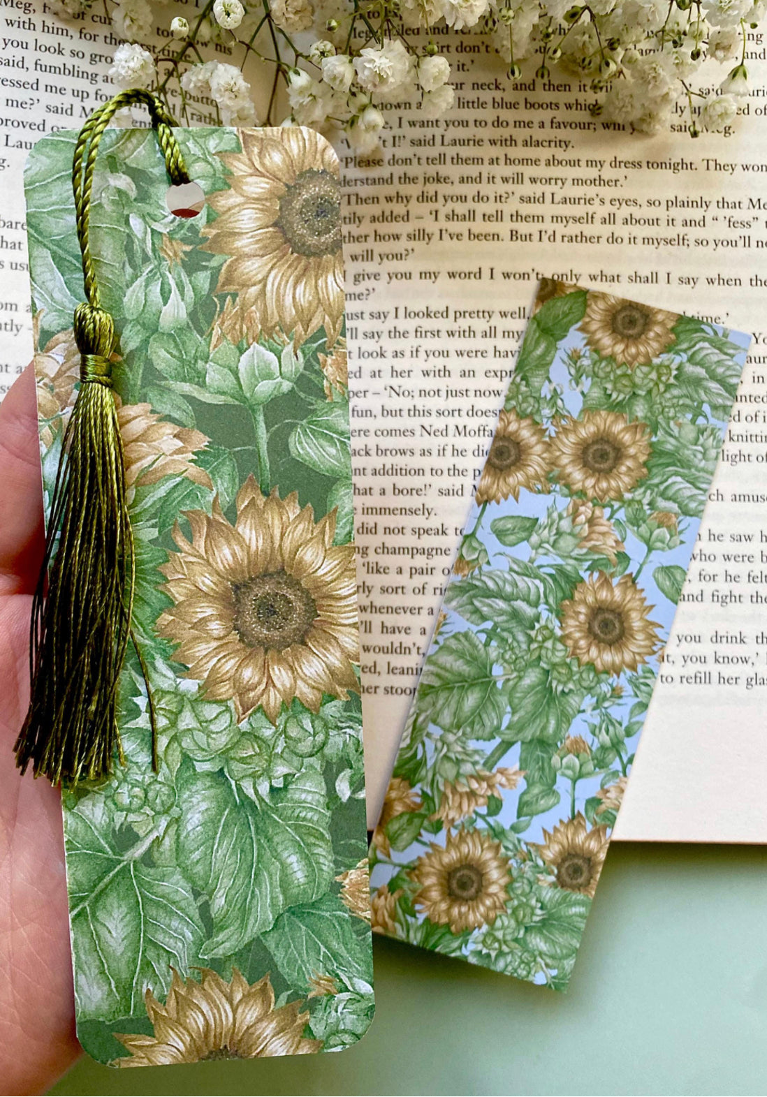Botanical Sunflowers Watercolour Bookmark