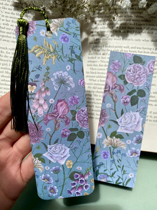 Botanical Cottage Garden Flowers Bookmark