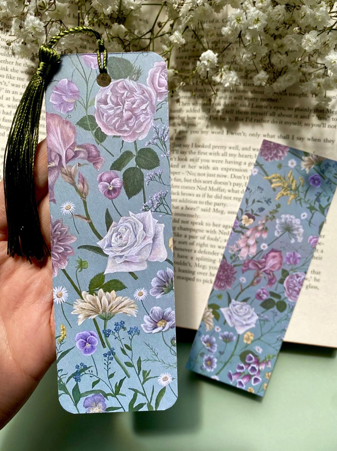 Botanical Cottage Garden Flowers Bookmark