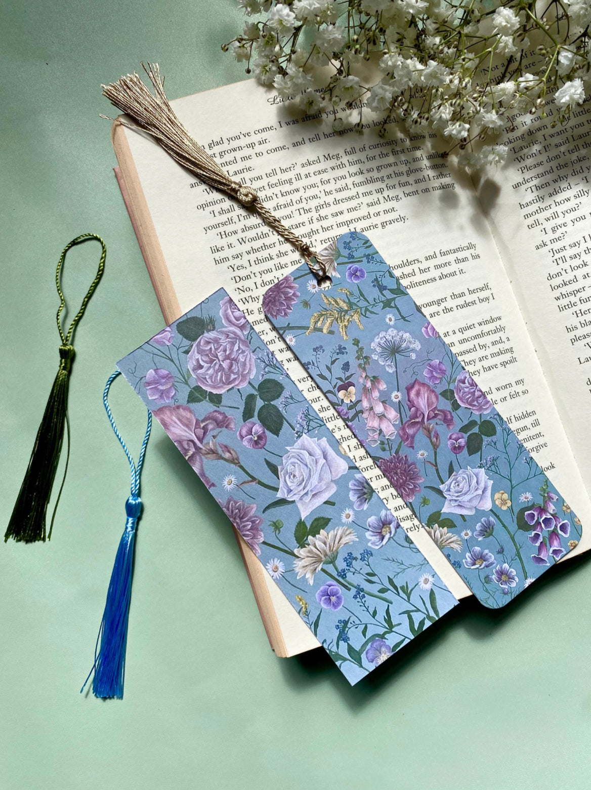 Botanical Cottage Garden Flowers Bookmark