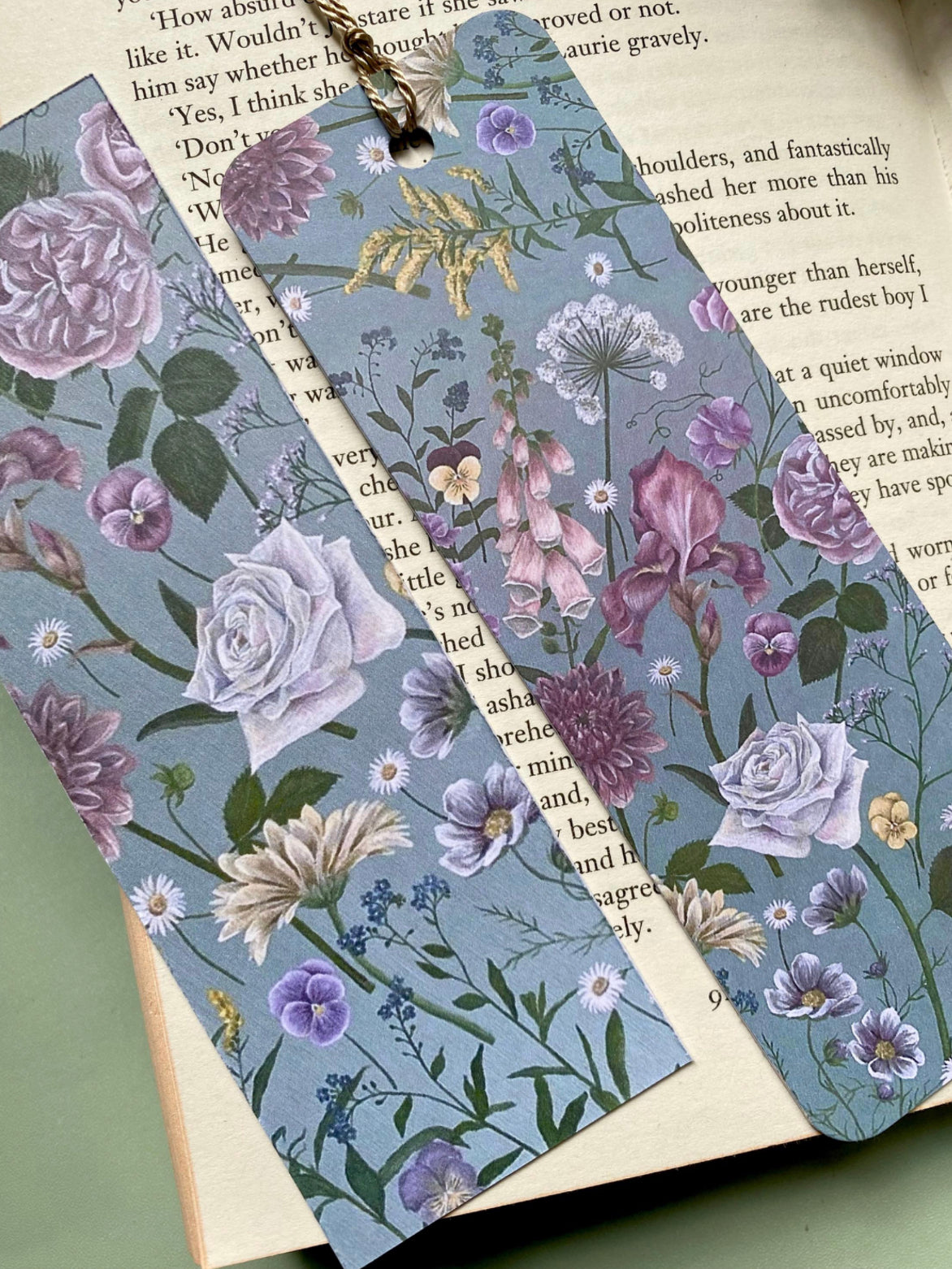 Botanical Cottage Garden Flowers Bookmark