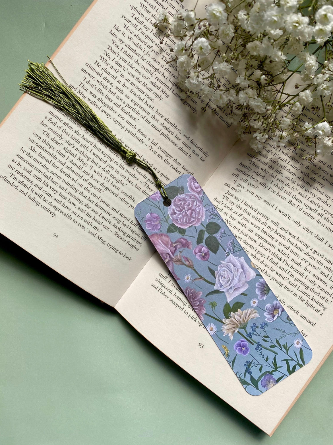 Botanical Cottage Garden Flowers Bookmark