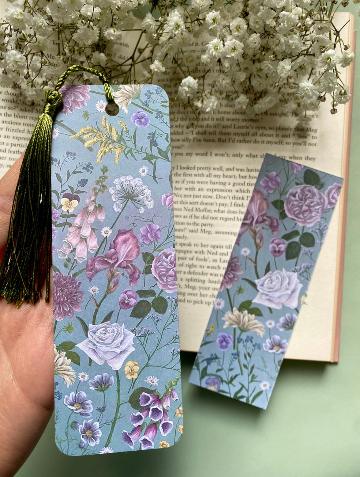 Botanical Cottage Garden Flowers Bookmark