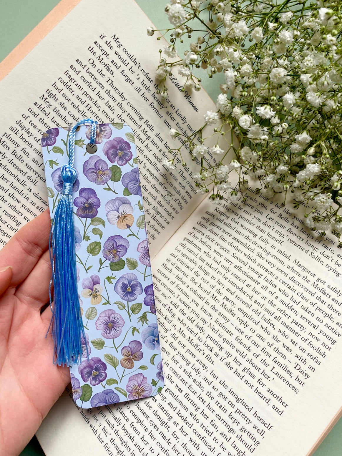 Botanical Pansies Watercolour Bookmark