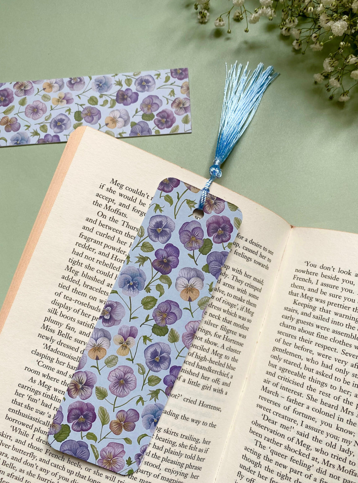 Botanical Pansies Watercolour Bookmark