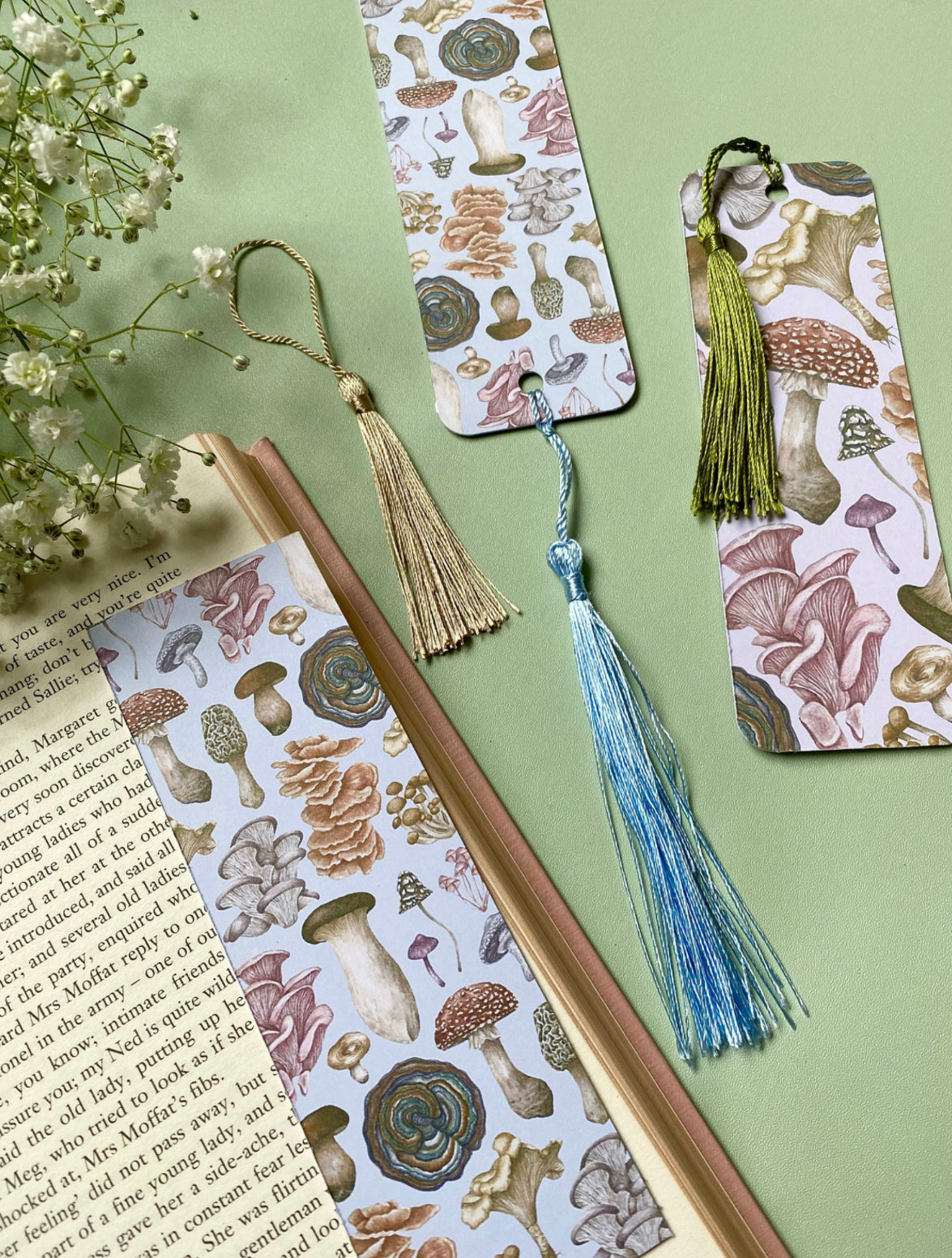 Botanical Mushrooms Watercolour Bookmark