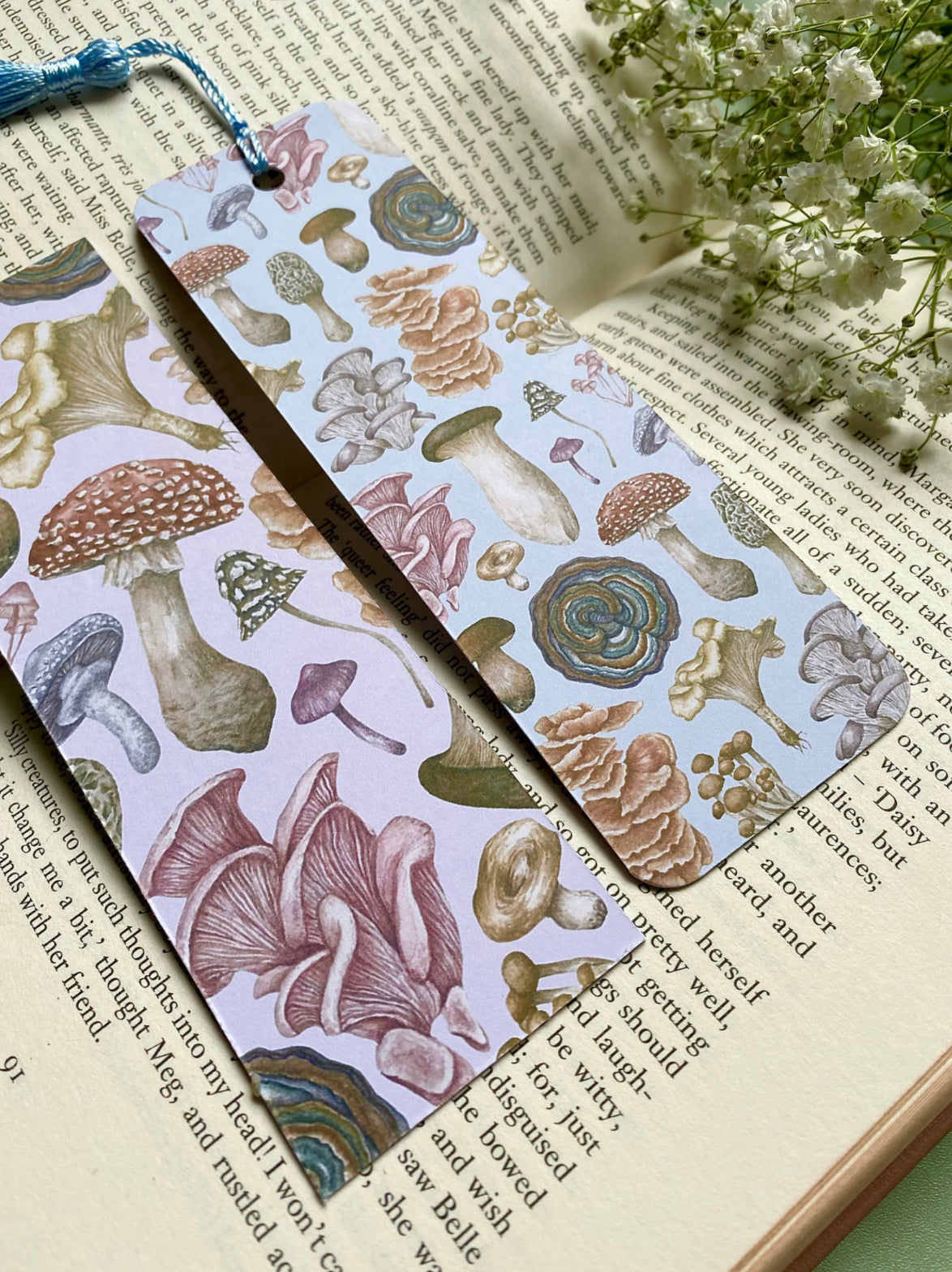 Botanical Mushrooms Watercolour Bookmark