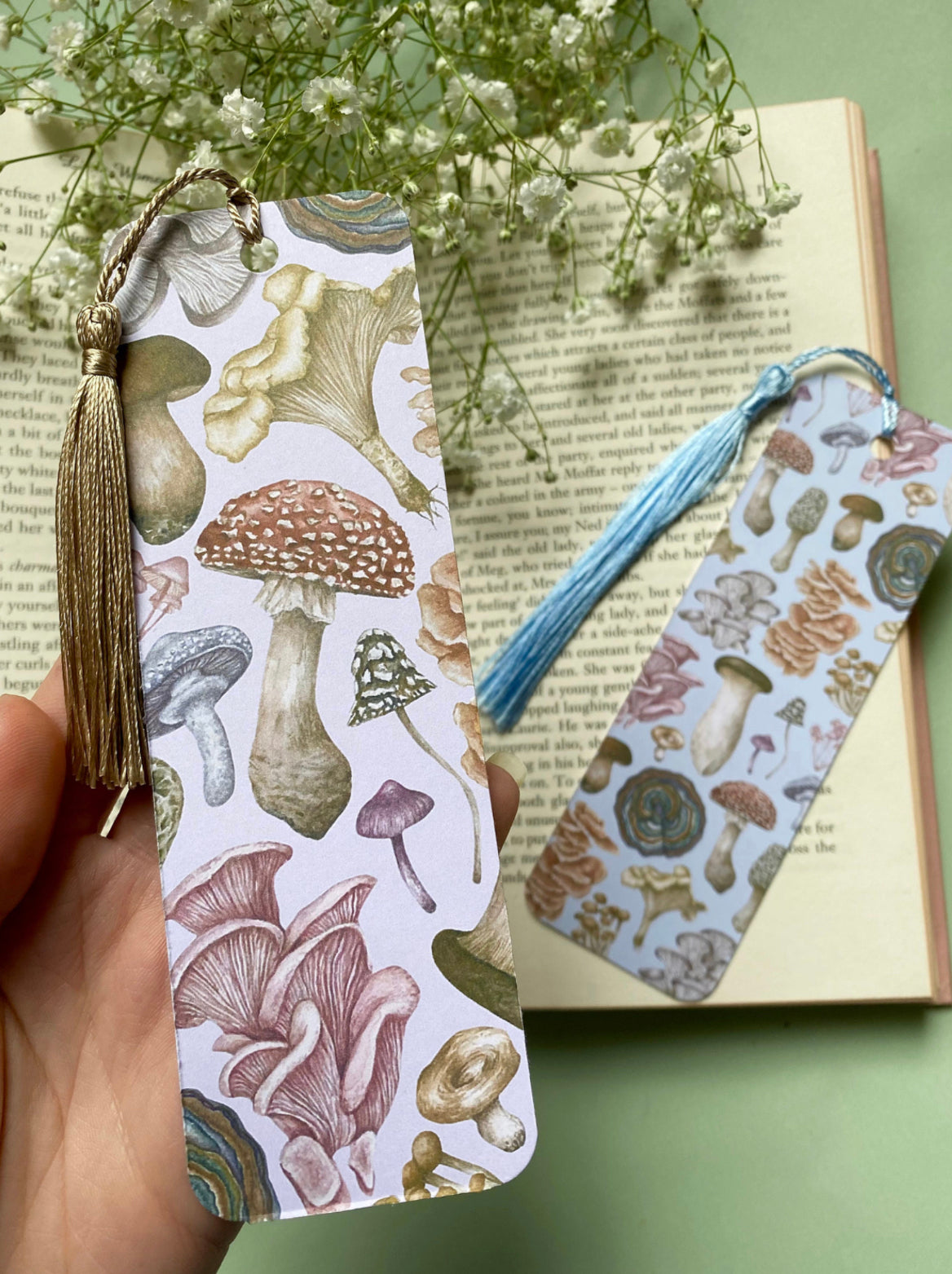 Botanical Mushrooms Watercolour Bookmark