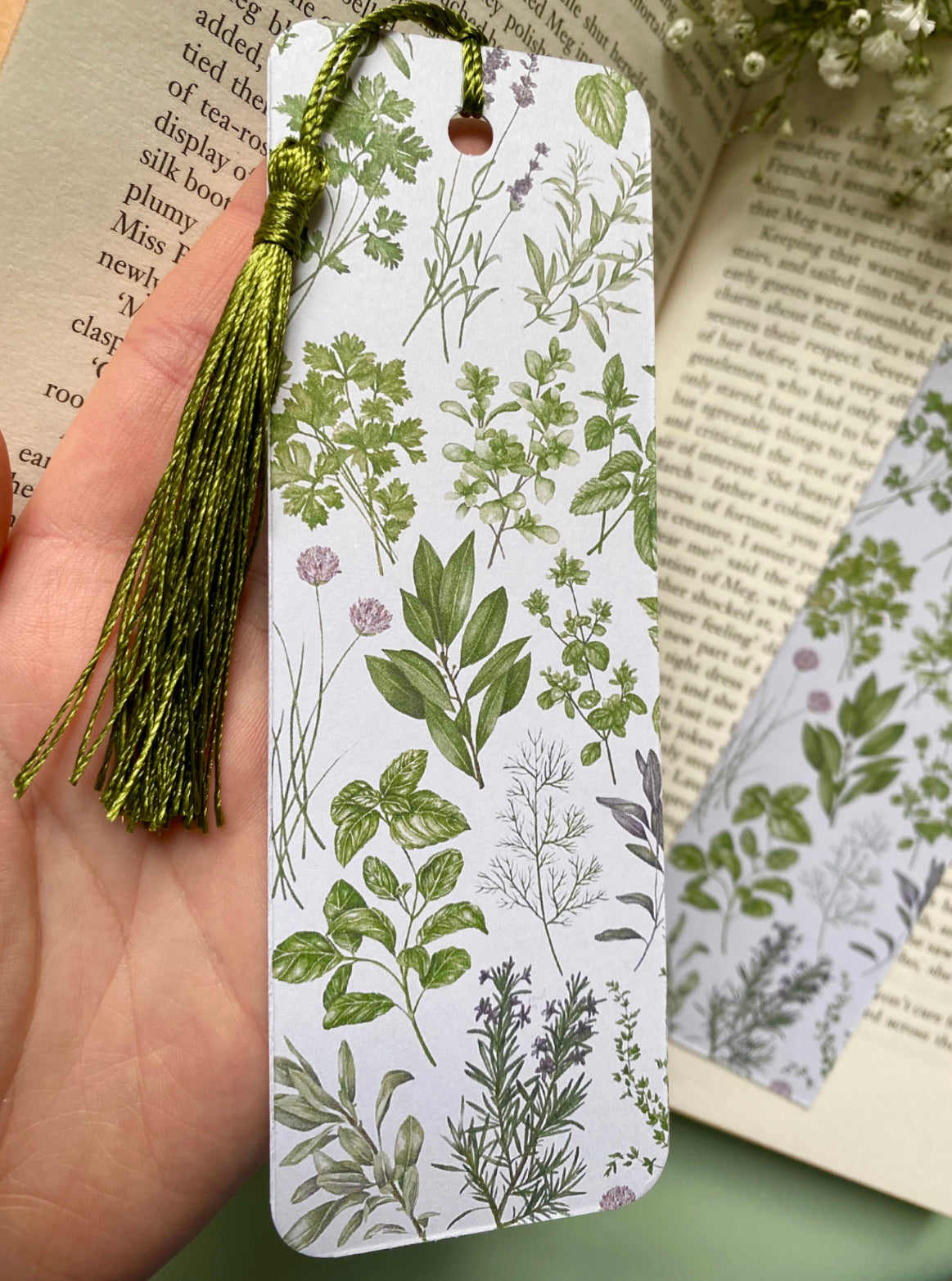 Botanical Herbs Watercolour Bookmark