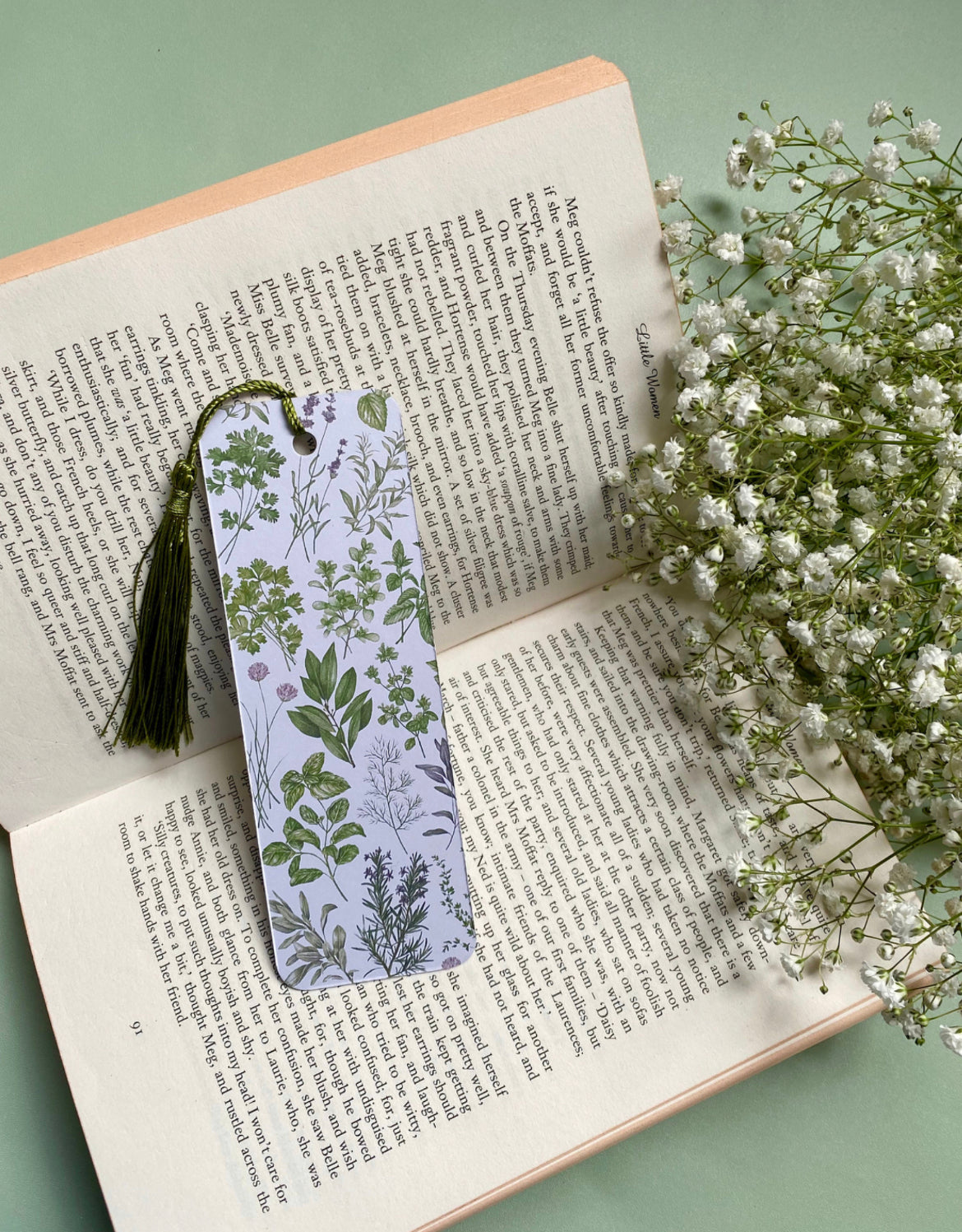 Botanical Herbs Watercolour Bookmark