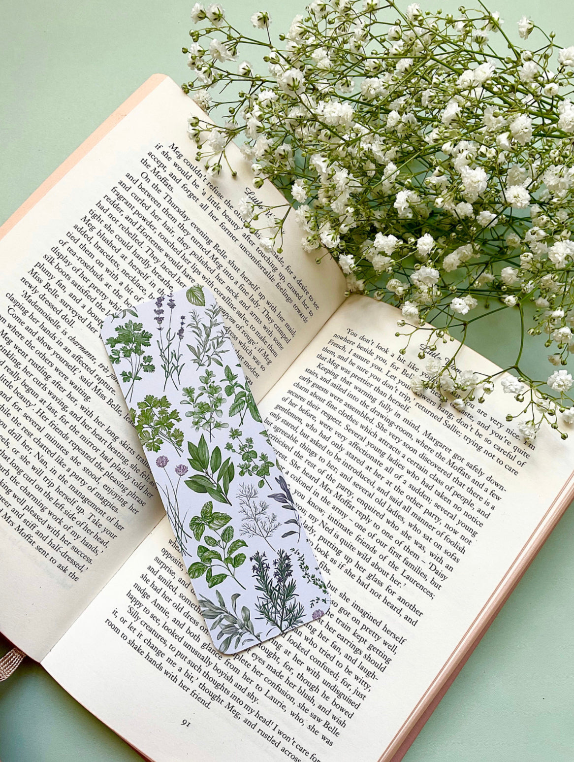 Botanical Herbs Watercolour Bookmark