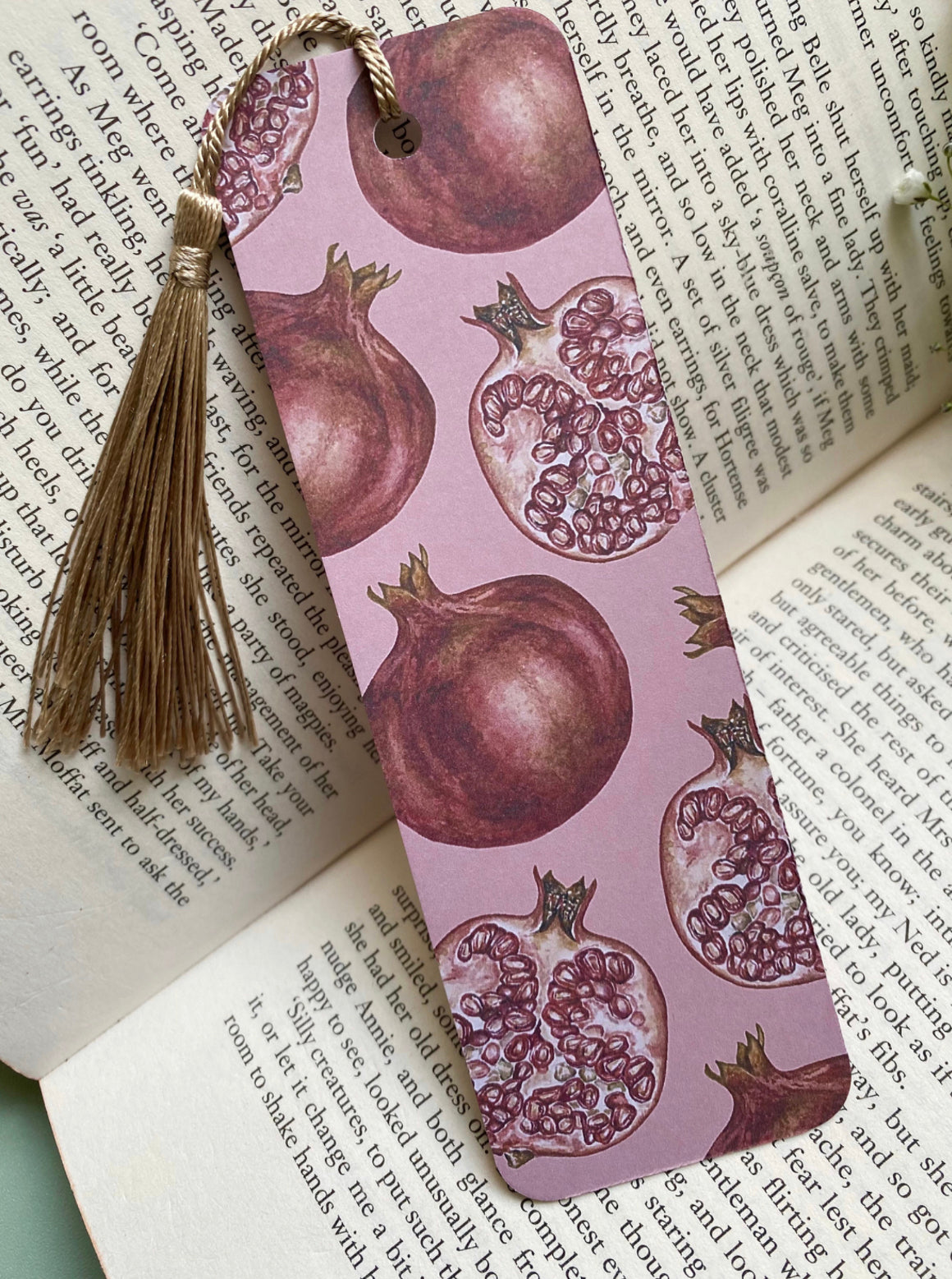 Botanical Pomegranate Watercolour Bookmark