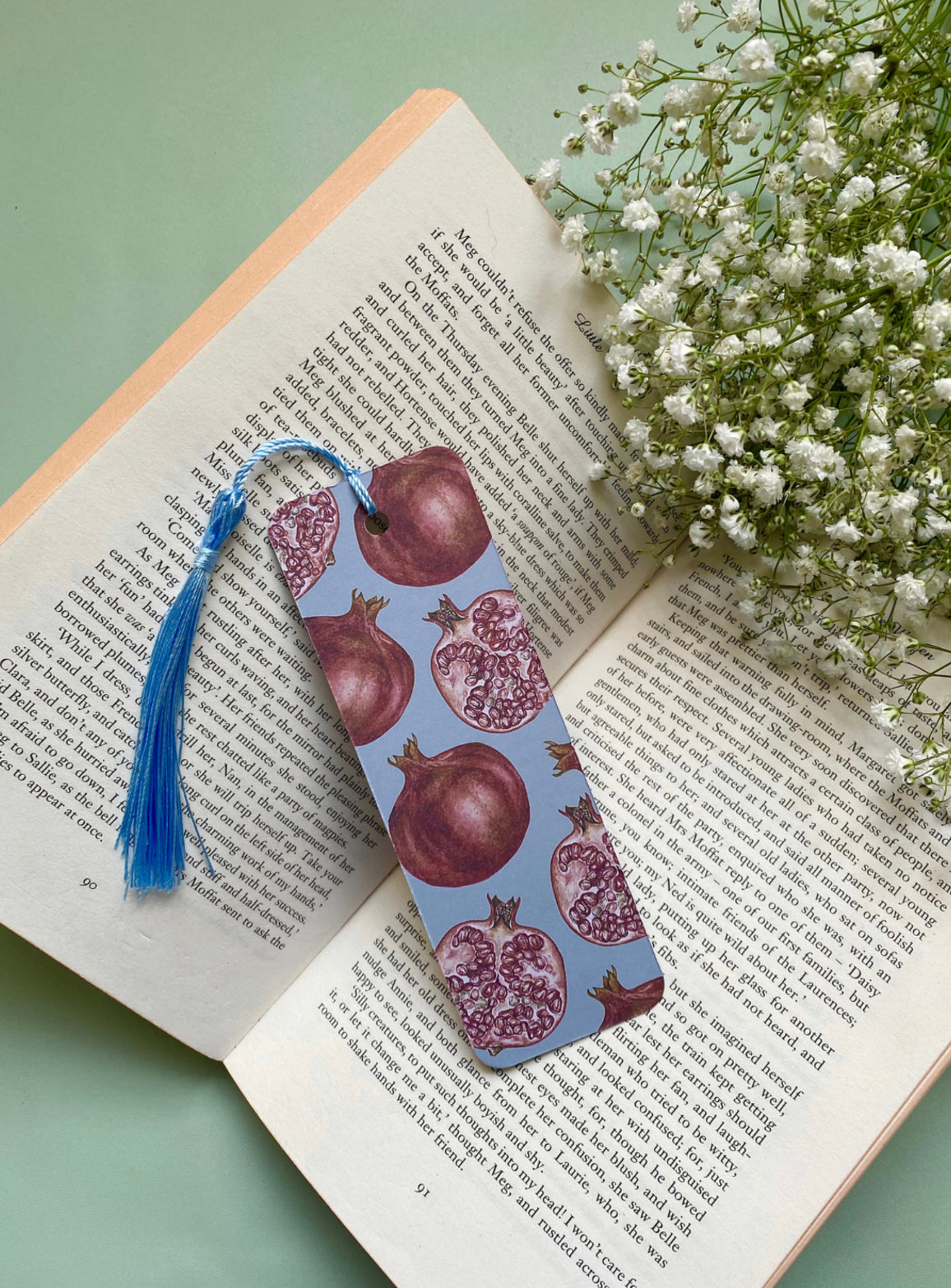 Botanical Pomegranate Watercolour Bookmark