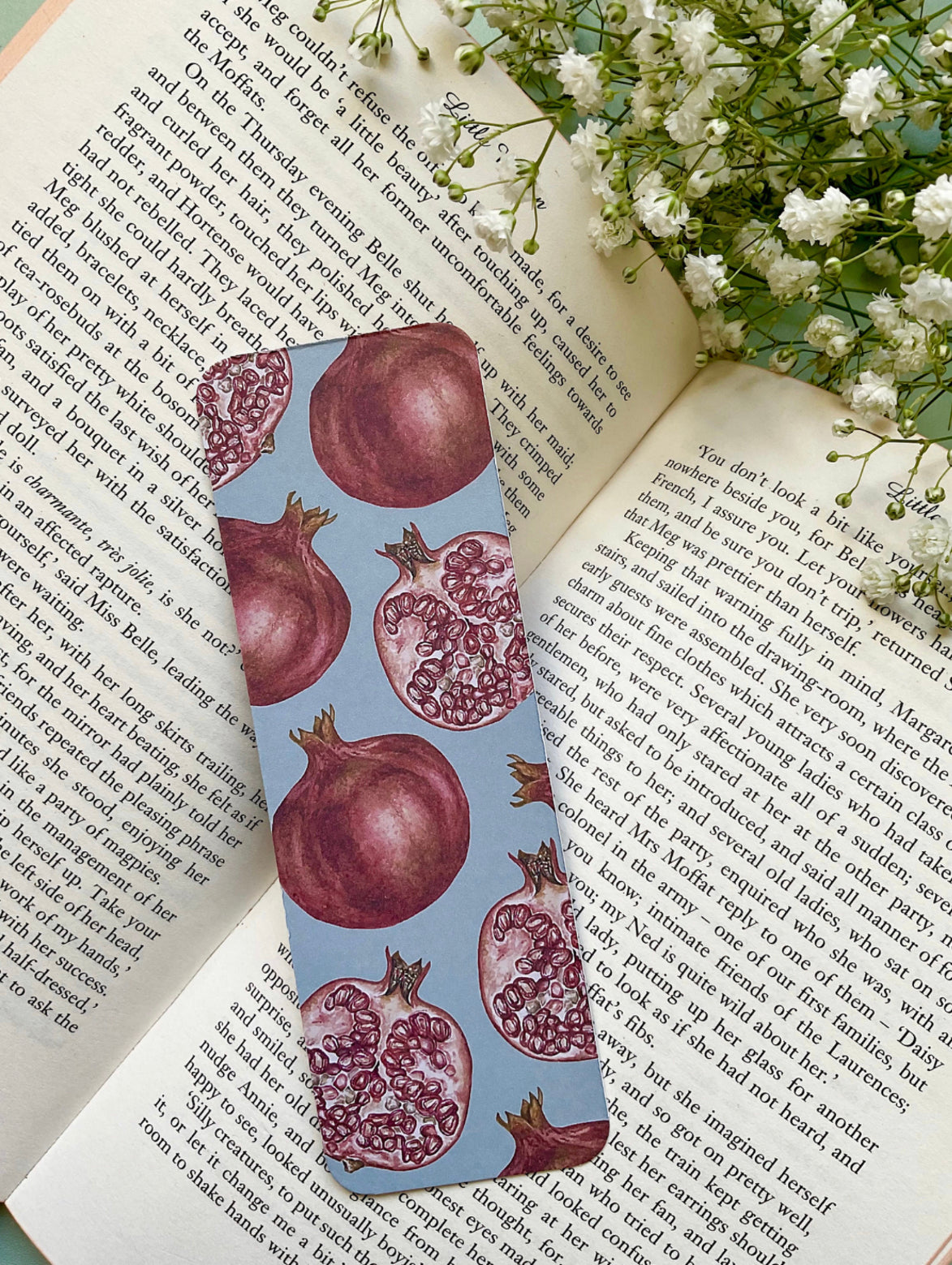 Botanical Pomegranate Watercolour Bookmark